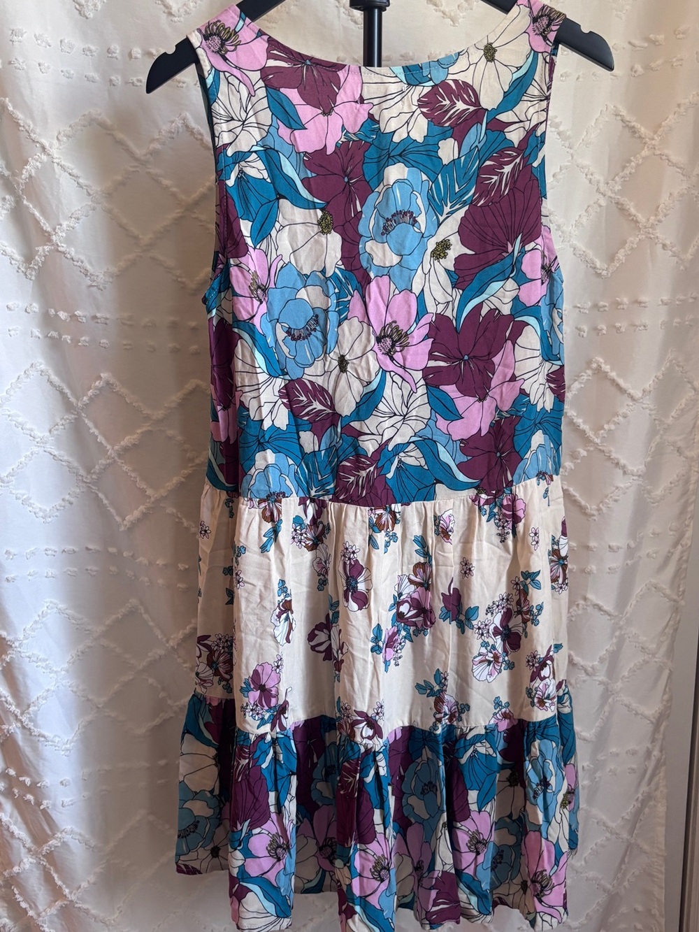 NWT True Craft Floral Tiered Midi Dress Small Boho Sleeveless Rayon Cottagecore - Picture 2 of 10